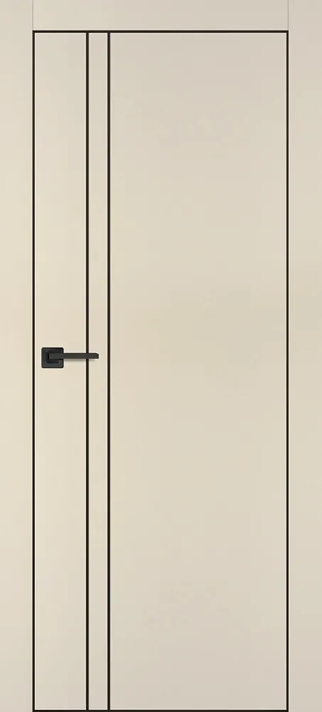 Межкомнатная дверь PX-20  черная кромка с 4-х ст. Бежевый матовый